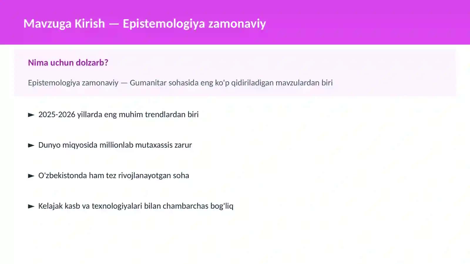 Epistemologiya zamonaviy 2