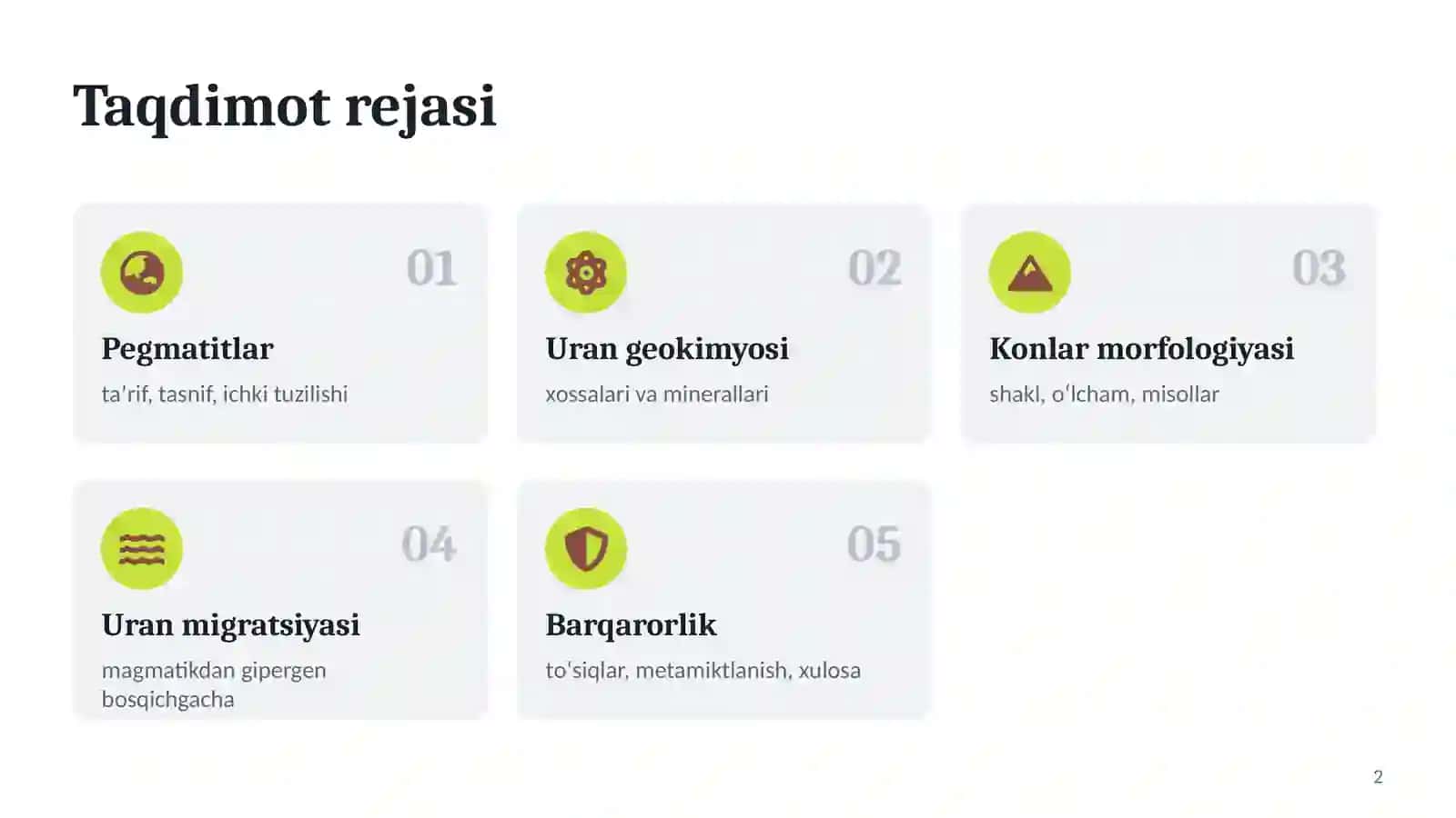 Pegmatit uran konlari va ularning morfologiyasi 2