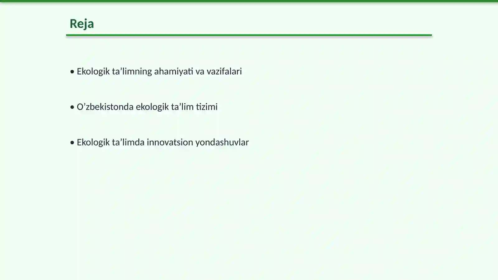 Ekologik ta’limni rivojlantirish masalalari 2