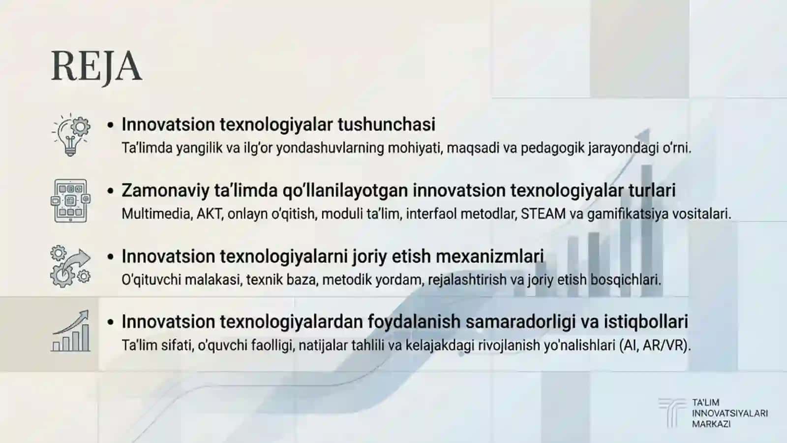 Ta'lim jarayonida innovatsion texnologiyalardan foydalanish 2