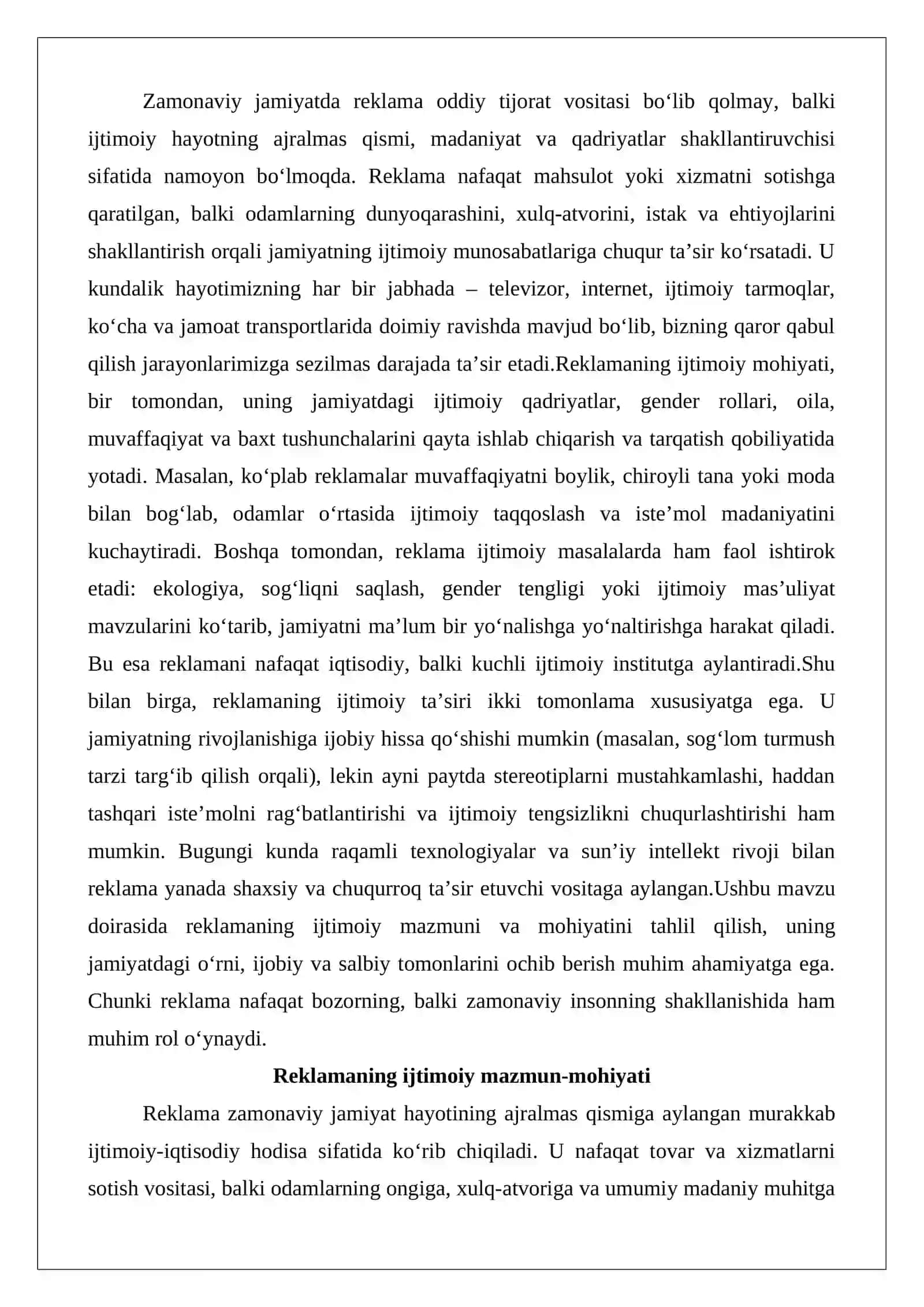 Reklamaning ijtimoiy mazmun-mohiyati 2