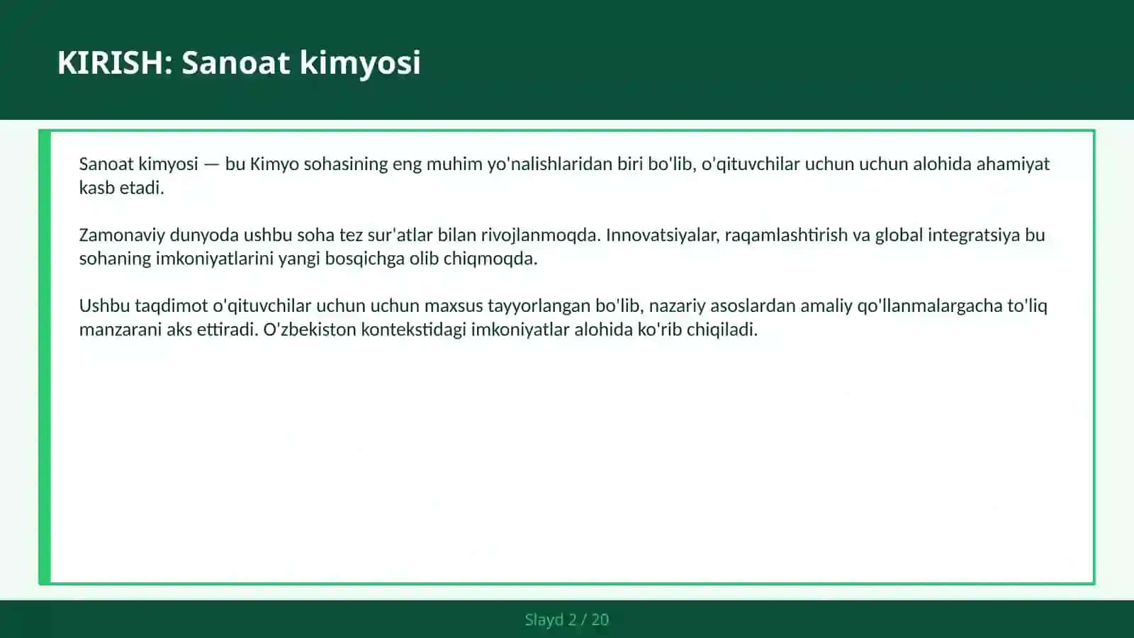 Sanoat Kimyosi 2
