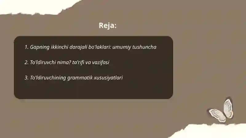 Gapning ikkinchi darajali bolaklari haqida ma'lumot 2