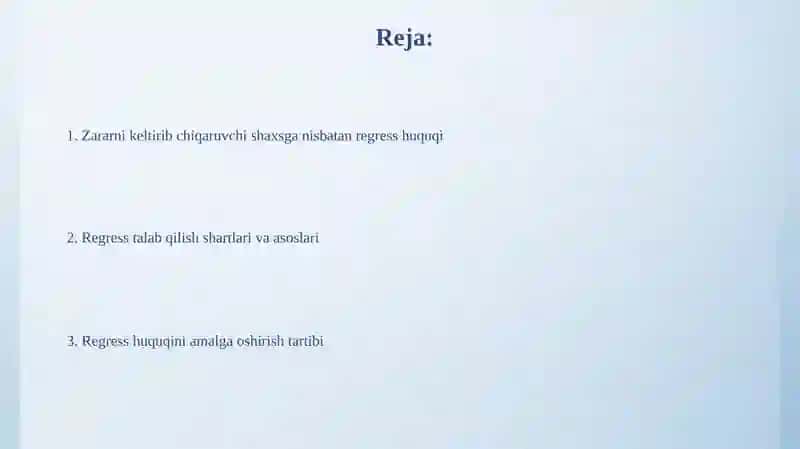 Regress huquqi 2