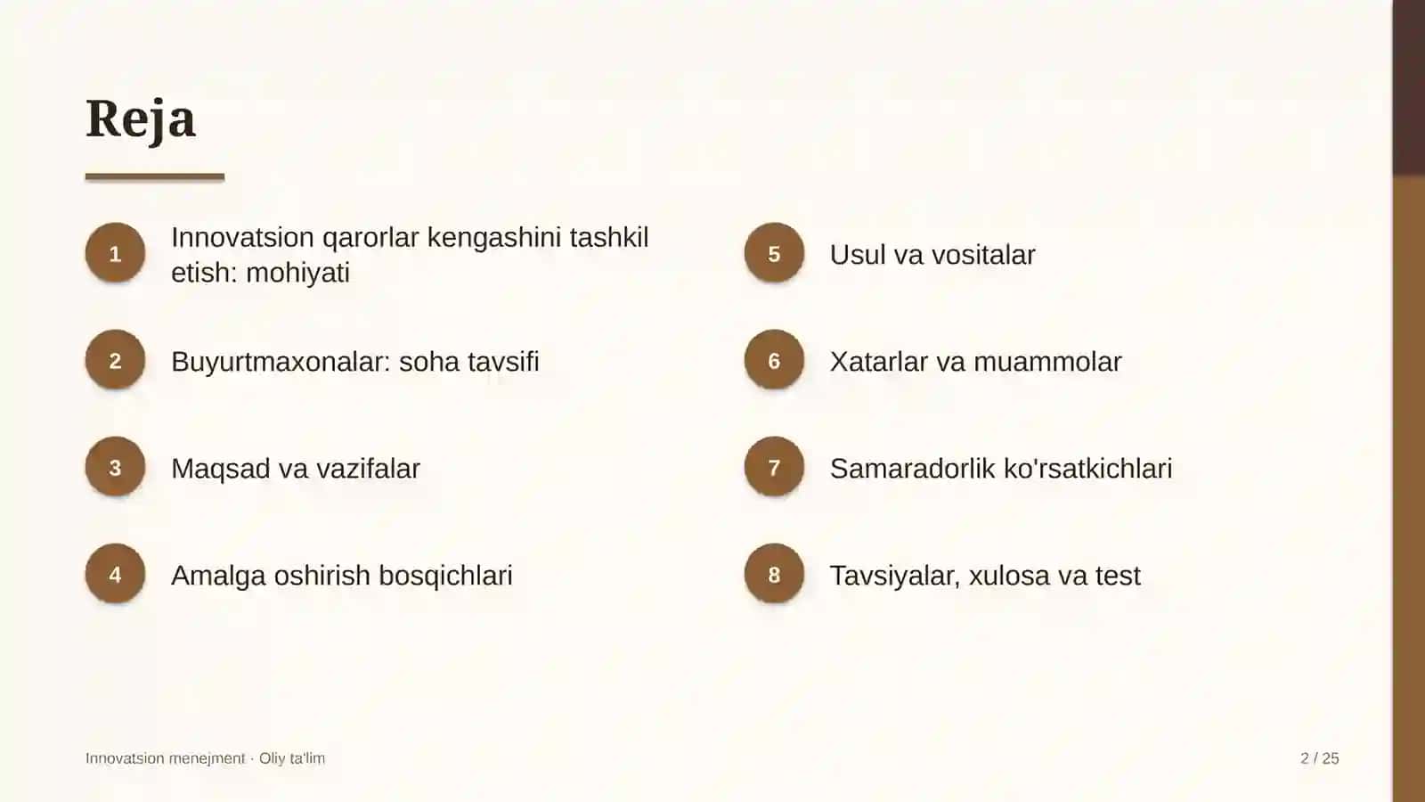 buyurtmaxonalarda innovatsion qarorlar kengashini tashkil etish 5644 2