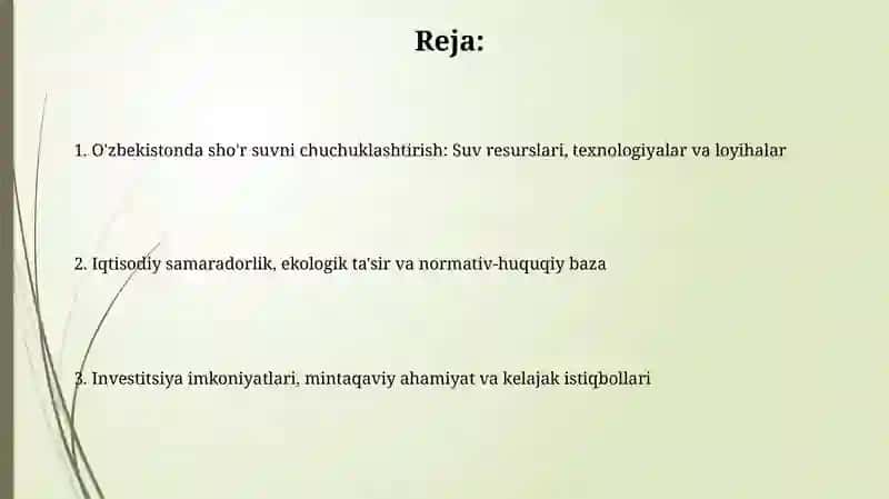 O'zbekistonda sho'r suvni chuchuklashtirish 2