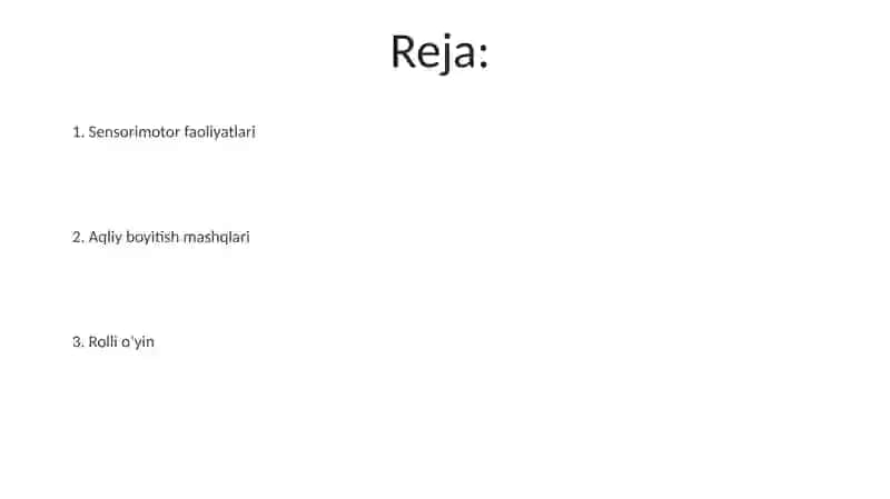 Sensorimotor faoliyatlari 2