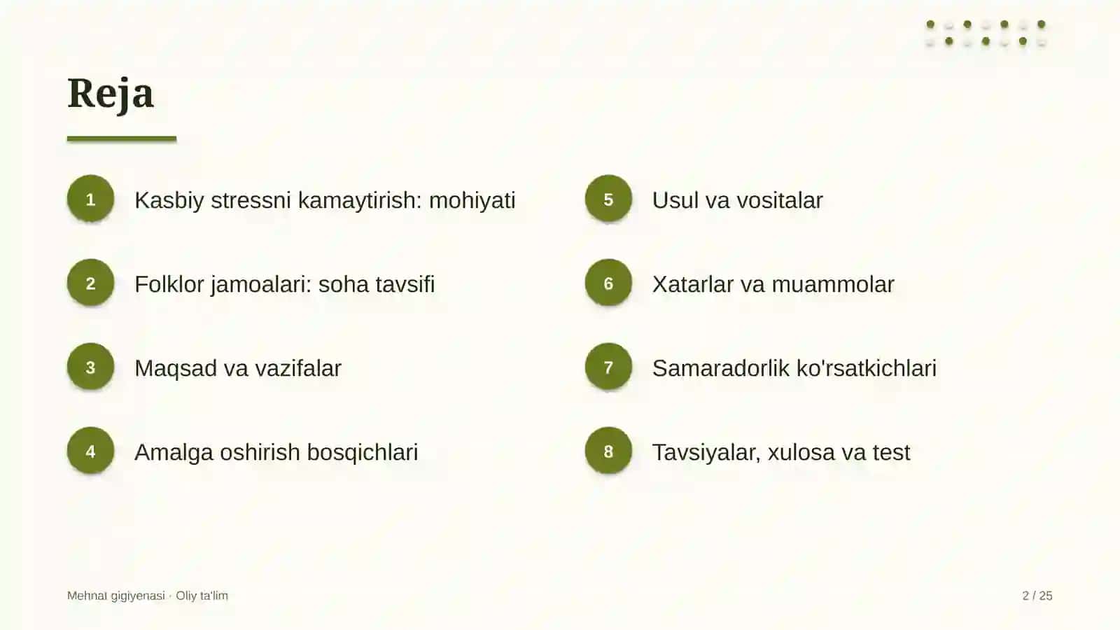 Folklor jamoalarida kasbiy stressni kamaytirish 2