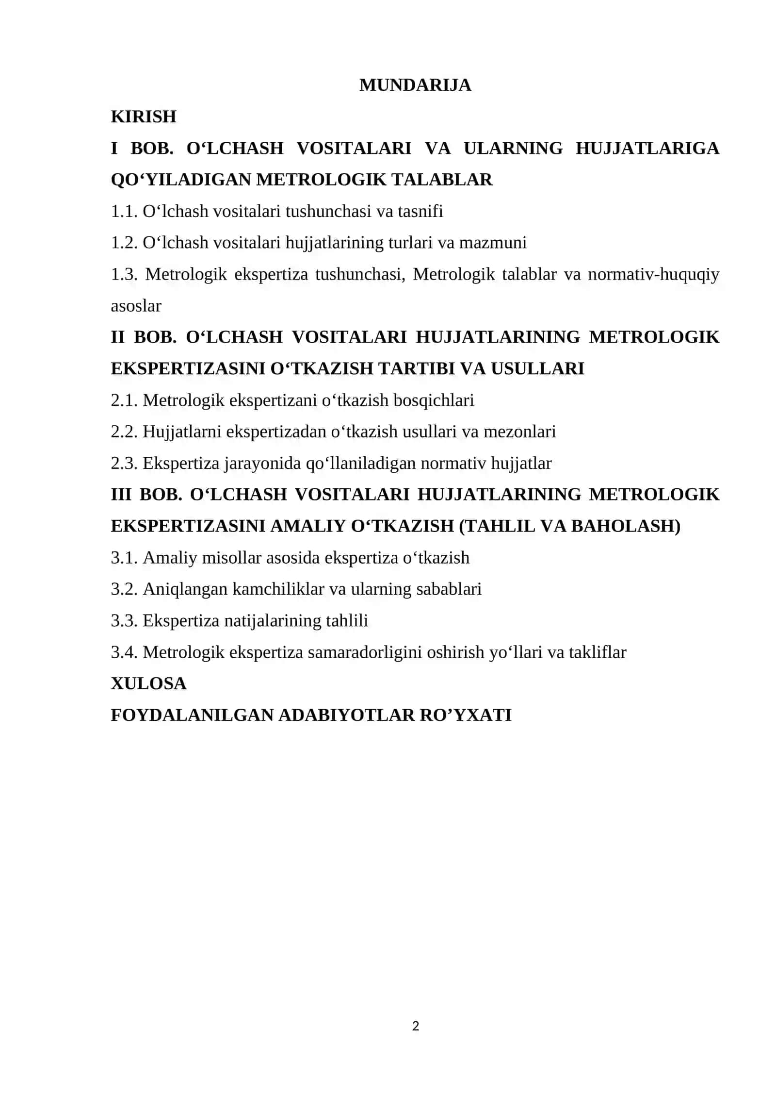 O'ICHASH VOSITALARNING XUJJATLARNING METRALOGIK EKSPERTIZAS 2