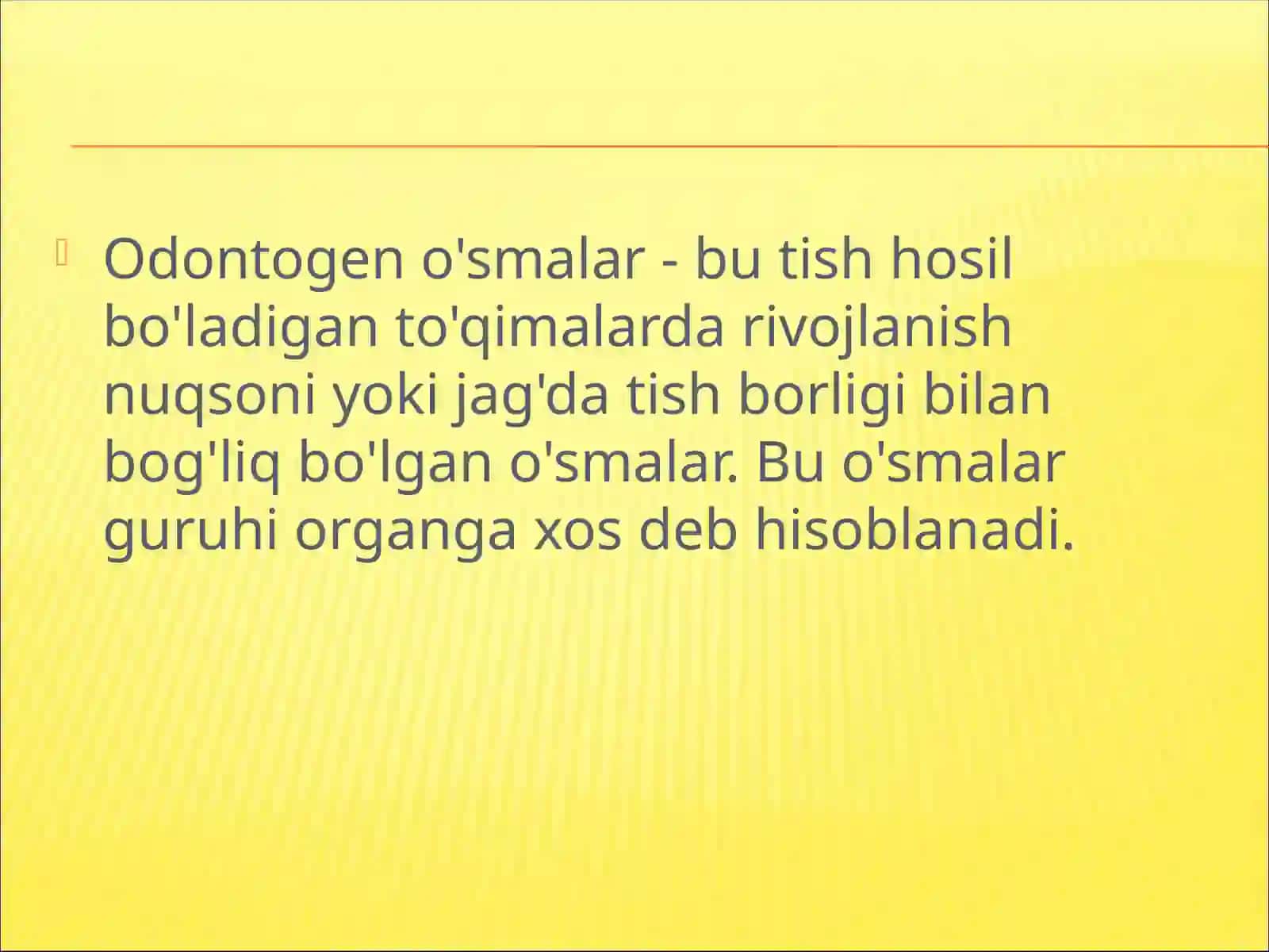 Odontogen o'smalar 2