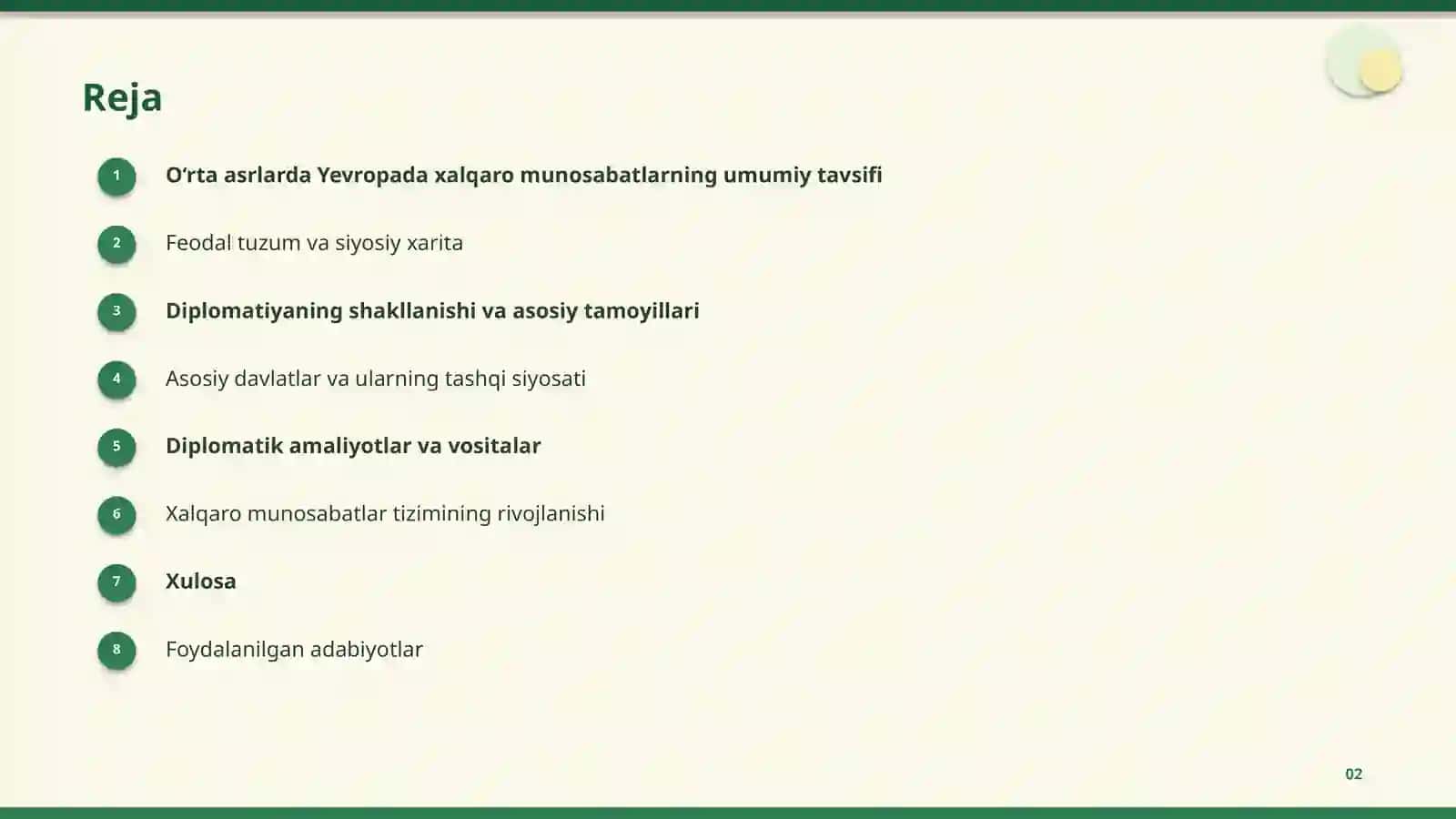O‘rta asrlarda Yevropada xalqaro munosabatlar va diplomatiya 2