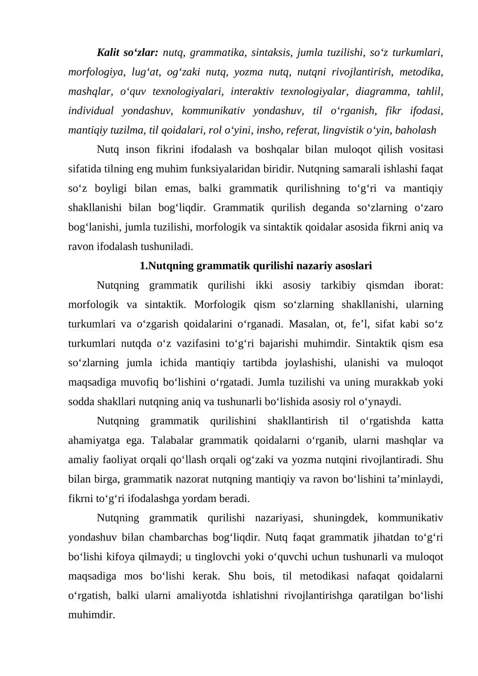 Nutqning grammatik qurilishi shakllantirish metodikasi. 2