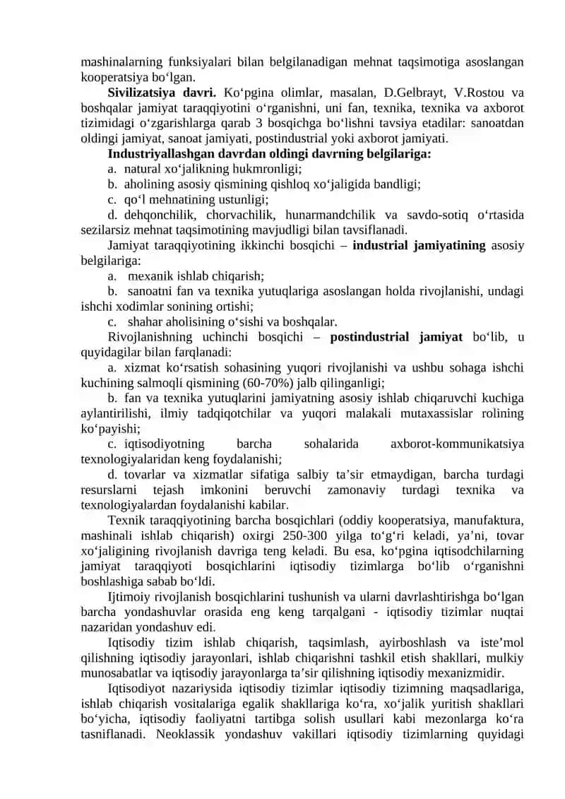 Iqtisodiy tizimlar va ularning modellari 2