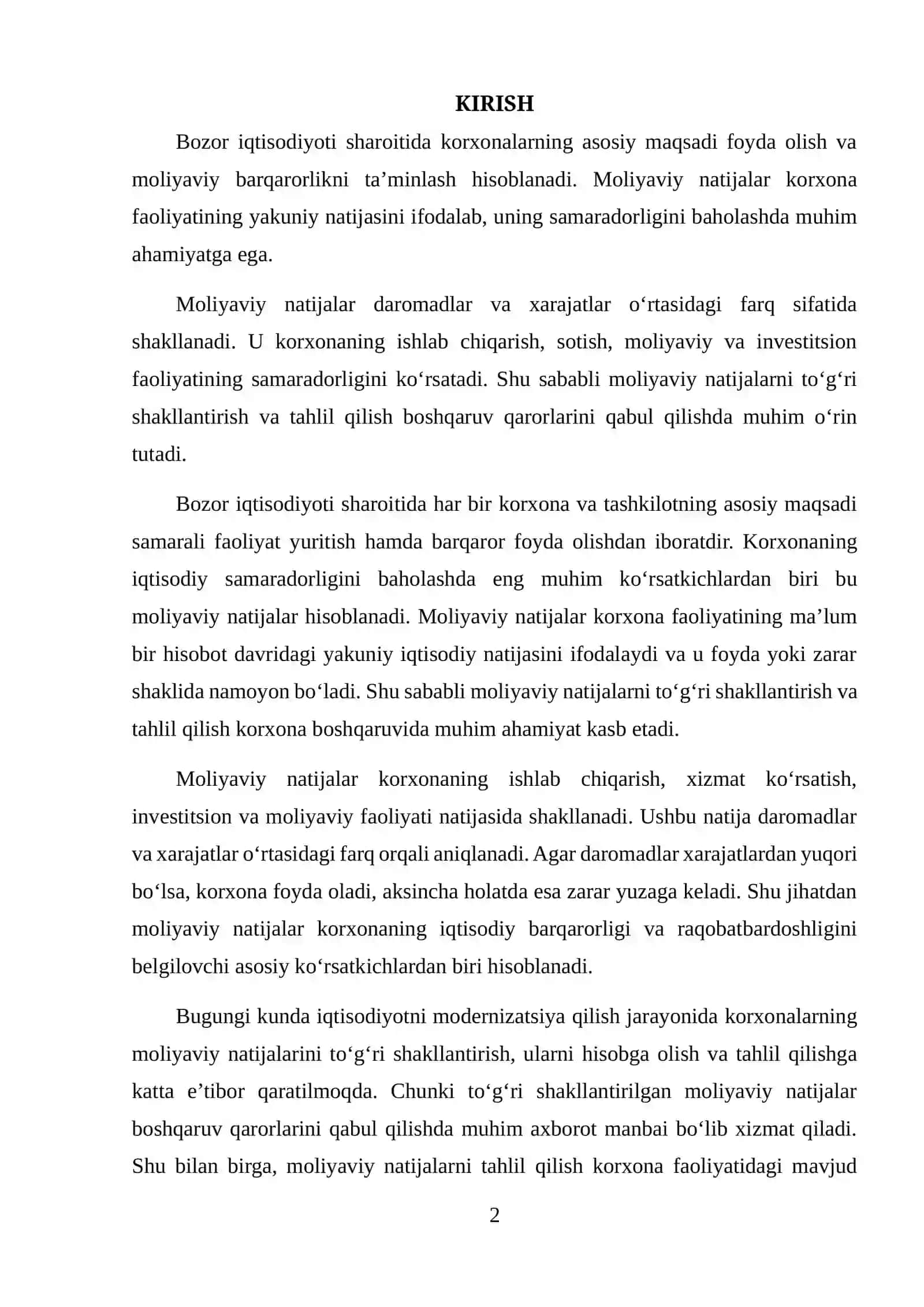 MOLIYAVIY NATIJALARNING SHAKLLANISHI 2