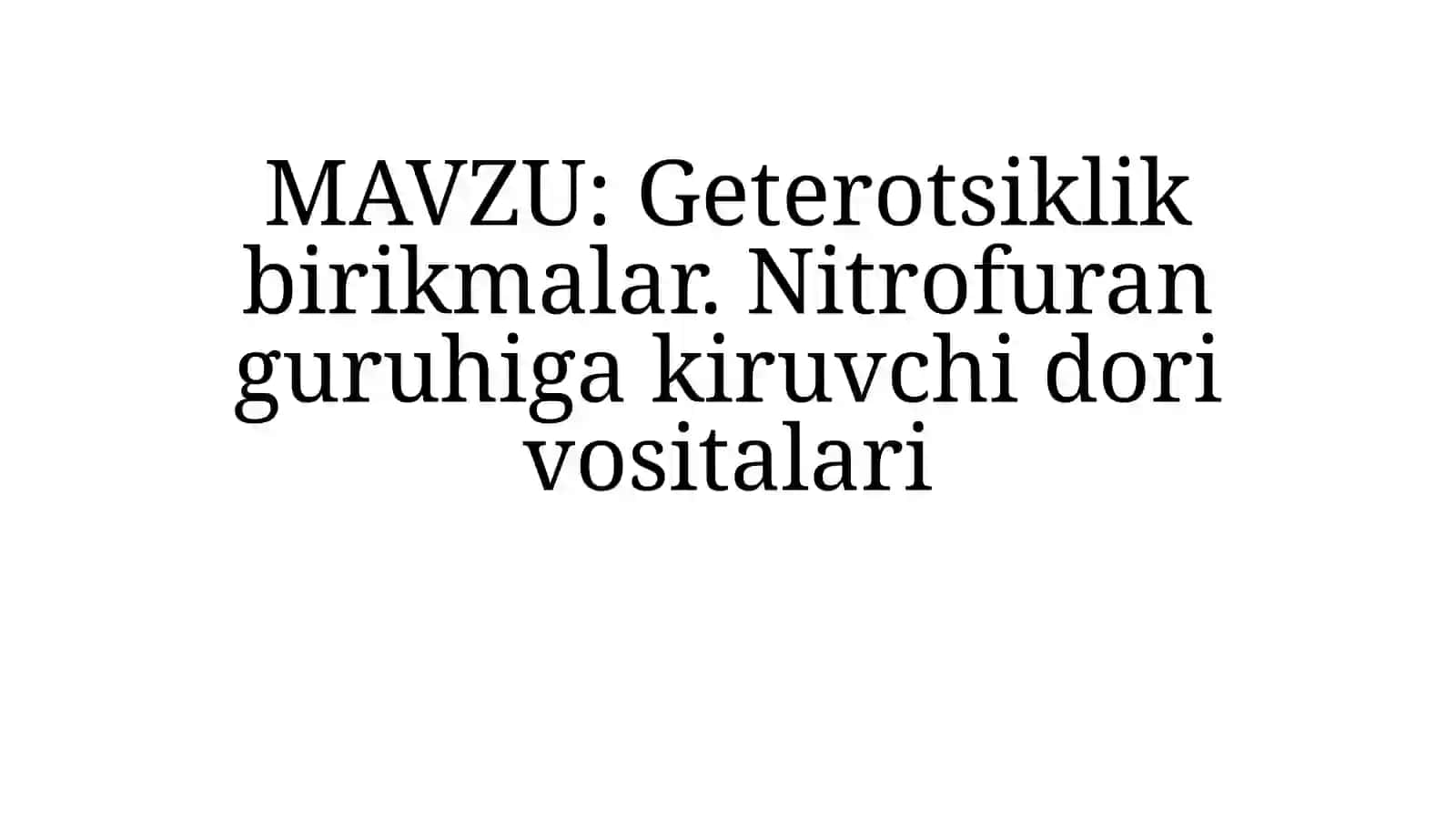 Geterotsiklik birikmalar 2