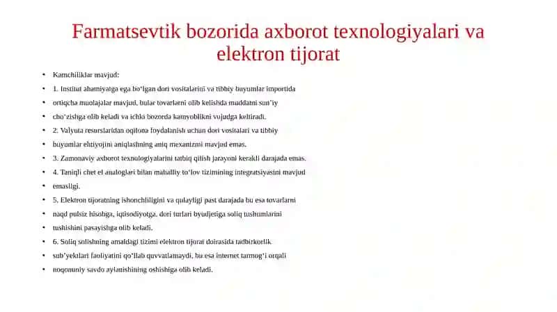 Farmatsevtik bozorida axborot texnologiyalari va elektron tijorat 2