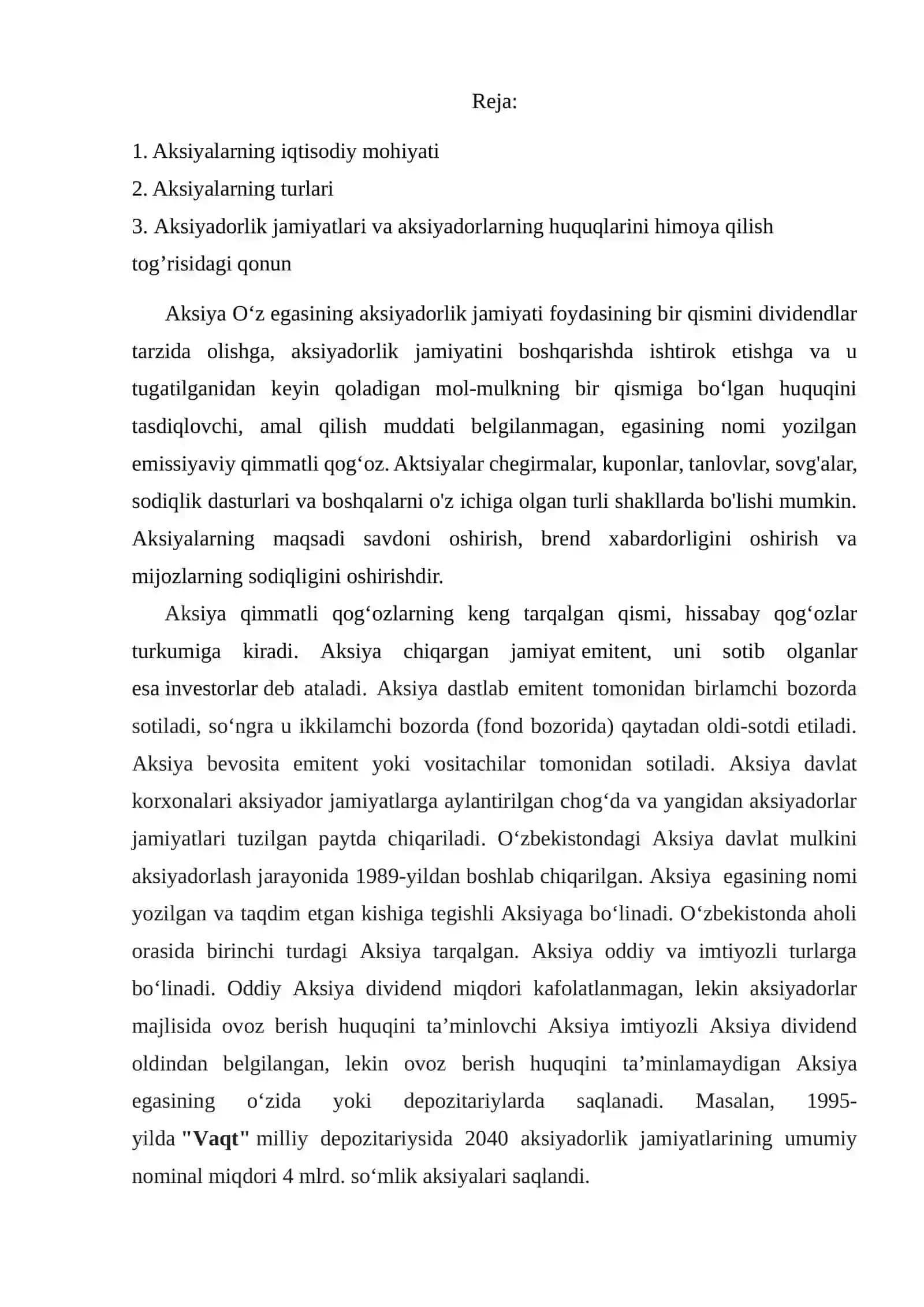 Aksiyalar bozori 2