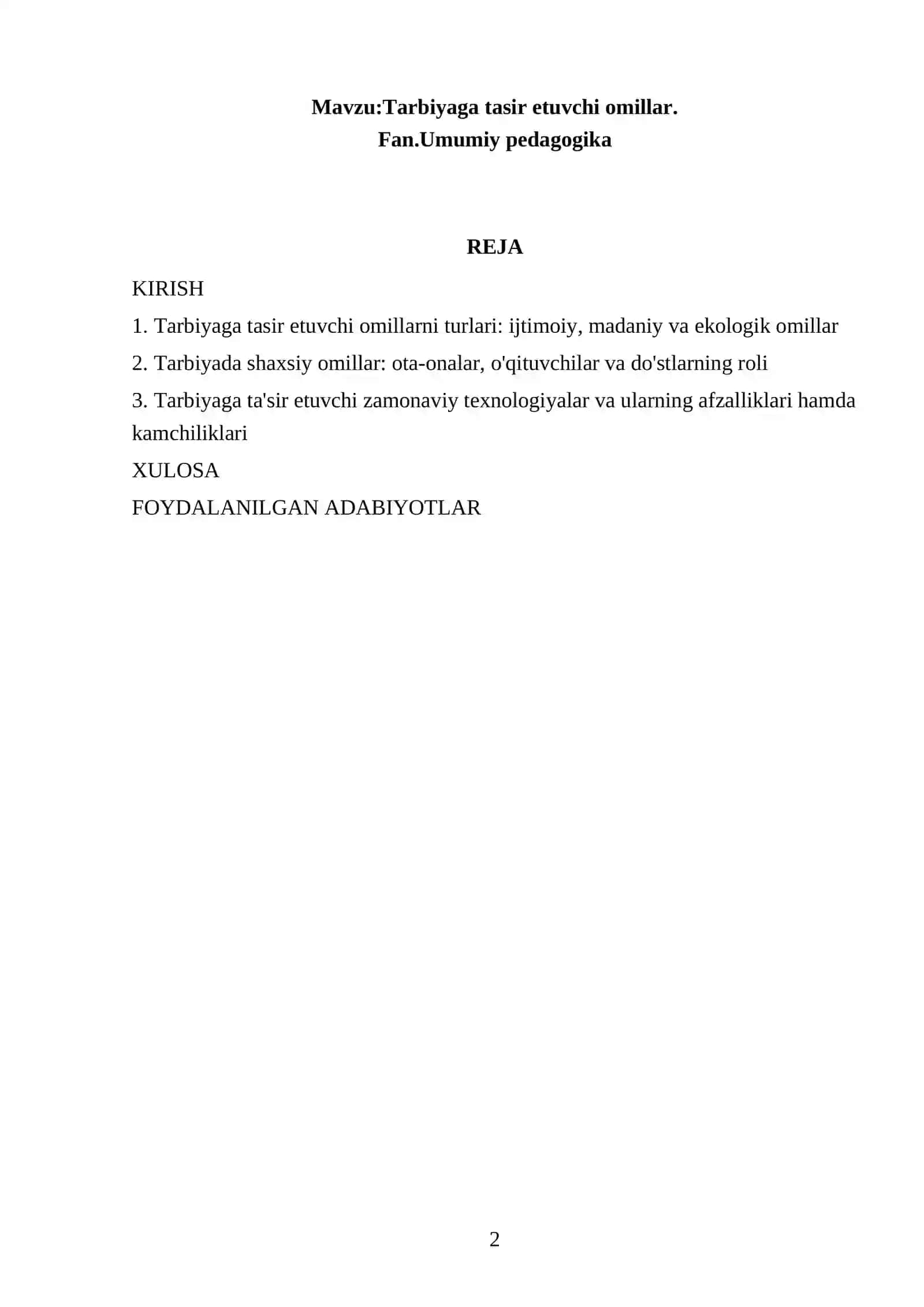Tarbiyaga tasir etuvchi omillar 2