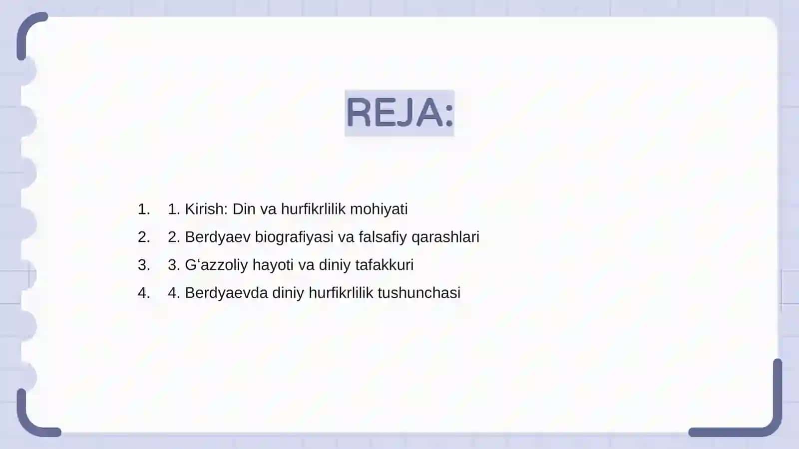 Din va hurfikrlilik darsi 2
