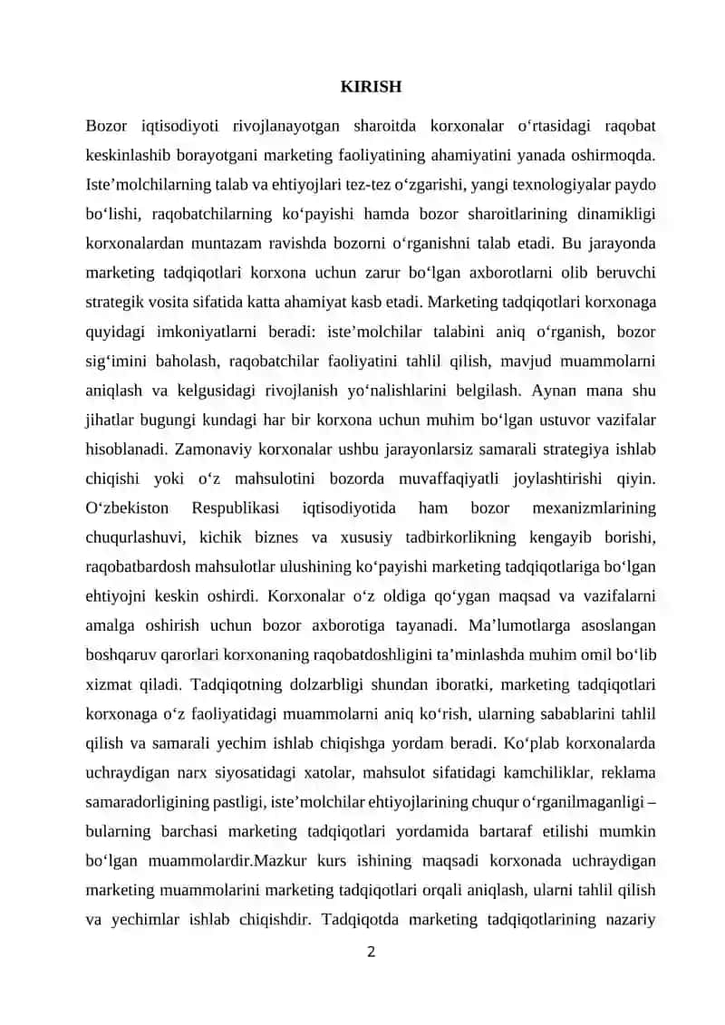 Marketing Tadqiqotlarining Nazariy Asoslari 2