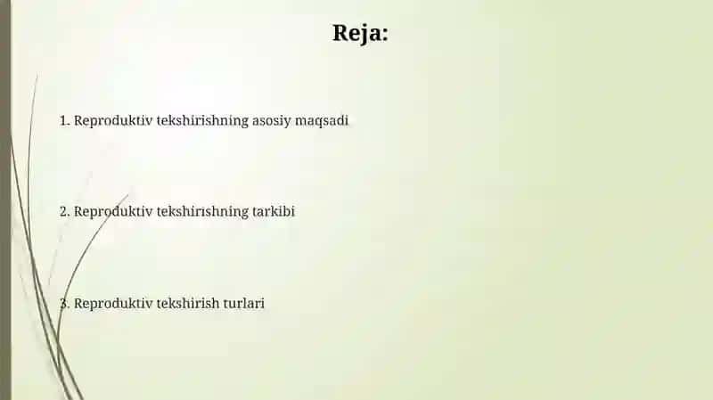 Reproduktiv testning asosiy maqsadi va mazmuni 2