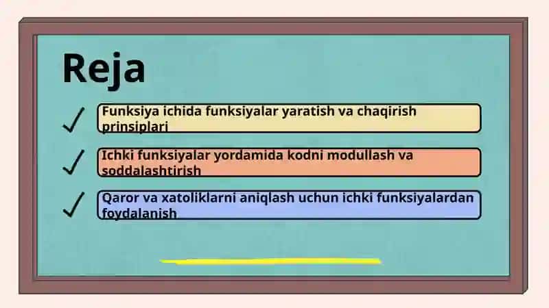 Python dasturlash tilida Funksiya ichida funksiyadan foydalanish 2