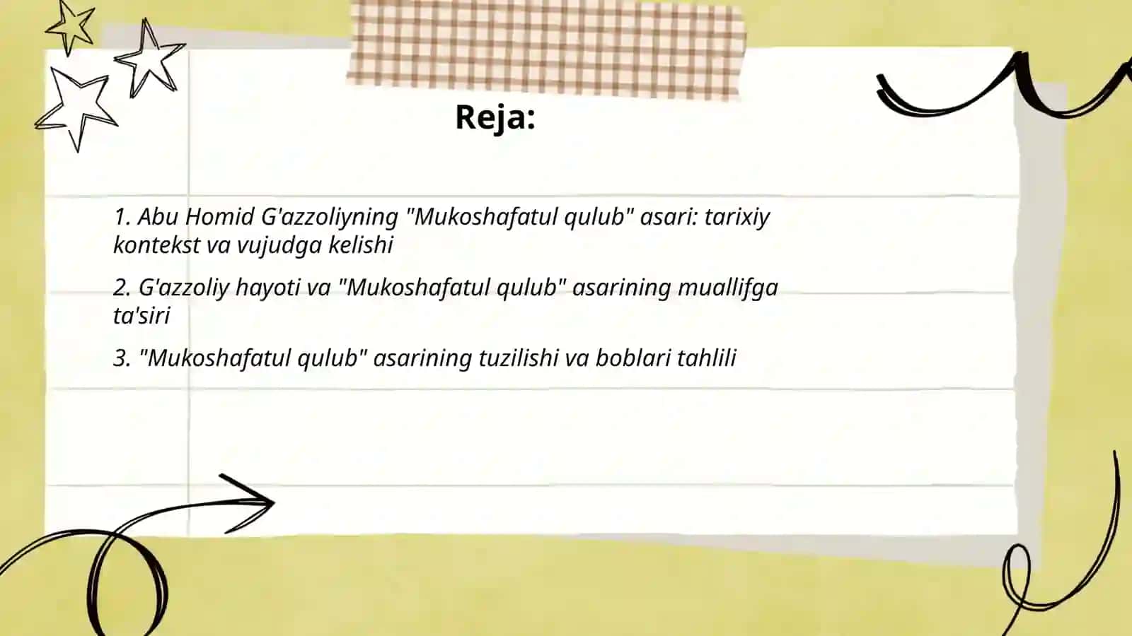 Abu Homid G'azzoliyning "Mukoshafatul qulub" asari 2