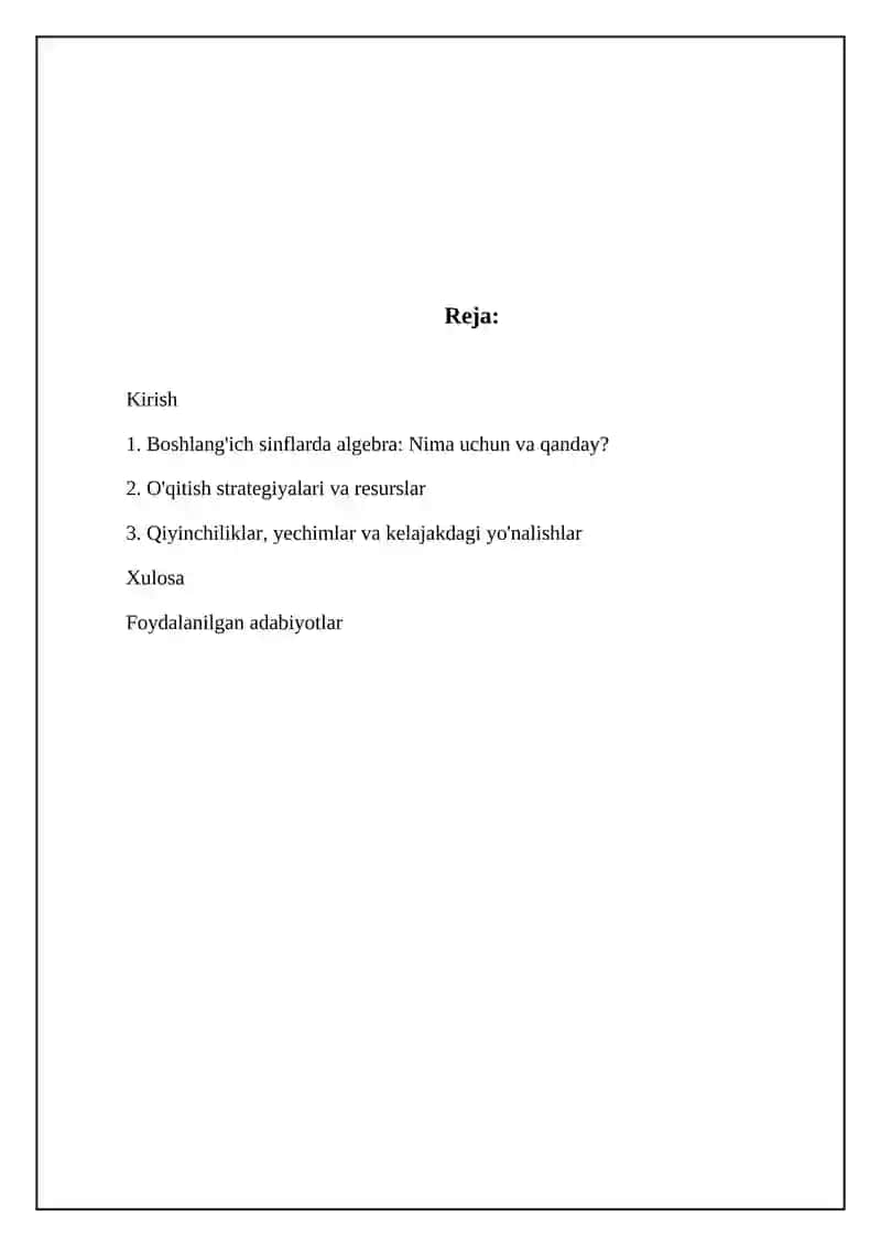 Balki bedagi algebra elementlarini o’rgatish 2
