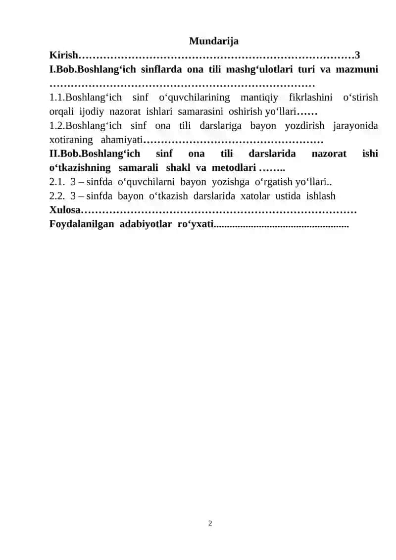 "ONA TILI O‘QITISH METODIKASI" 2