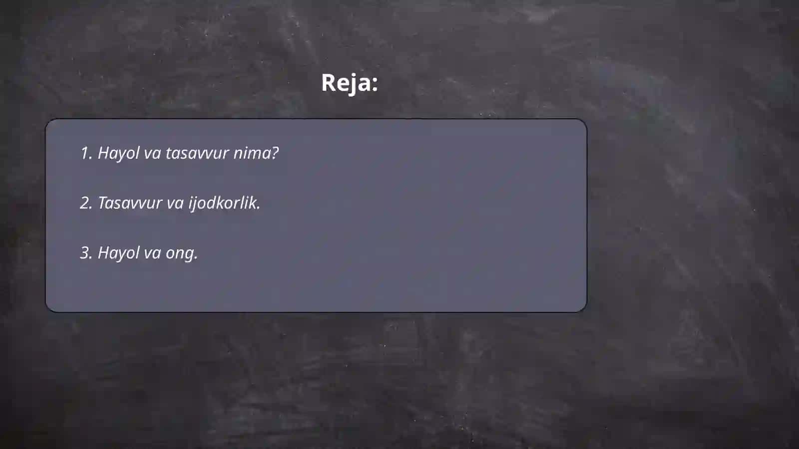 Hayol va tasavvurlar 2