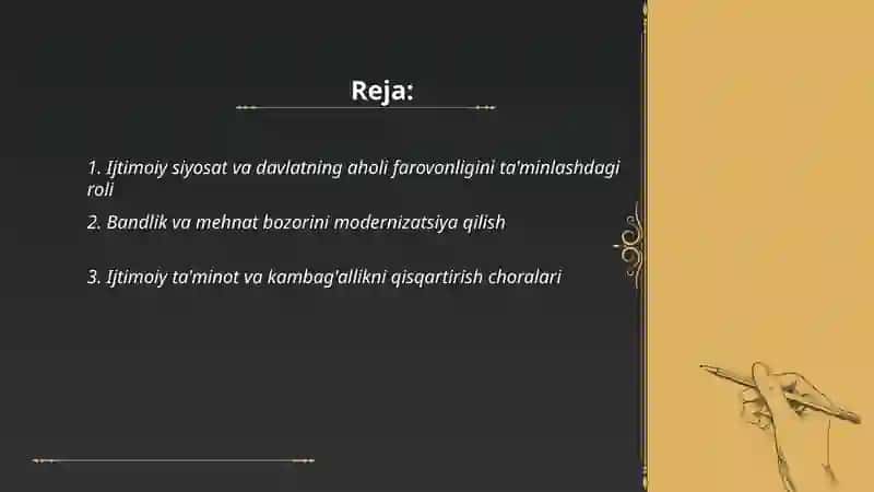O‘zbekistonda ijtimoiy sohada amalga oshirilayotgan o‘zgarishlar mazmuni va mohiyati 2