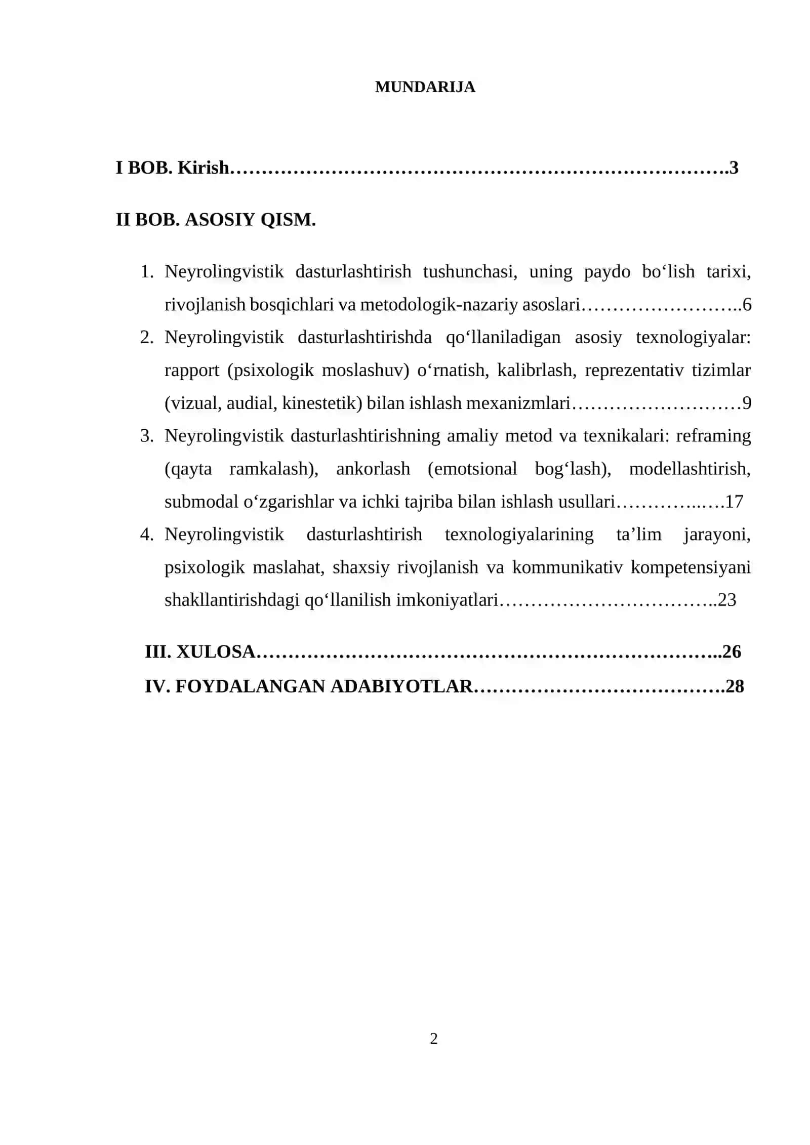 Neyrolingvistik dasturlashtirishning asosiy texnologiyalari . 2