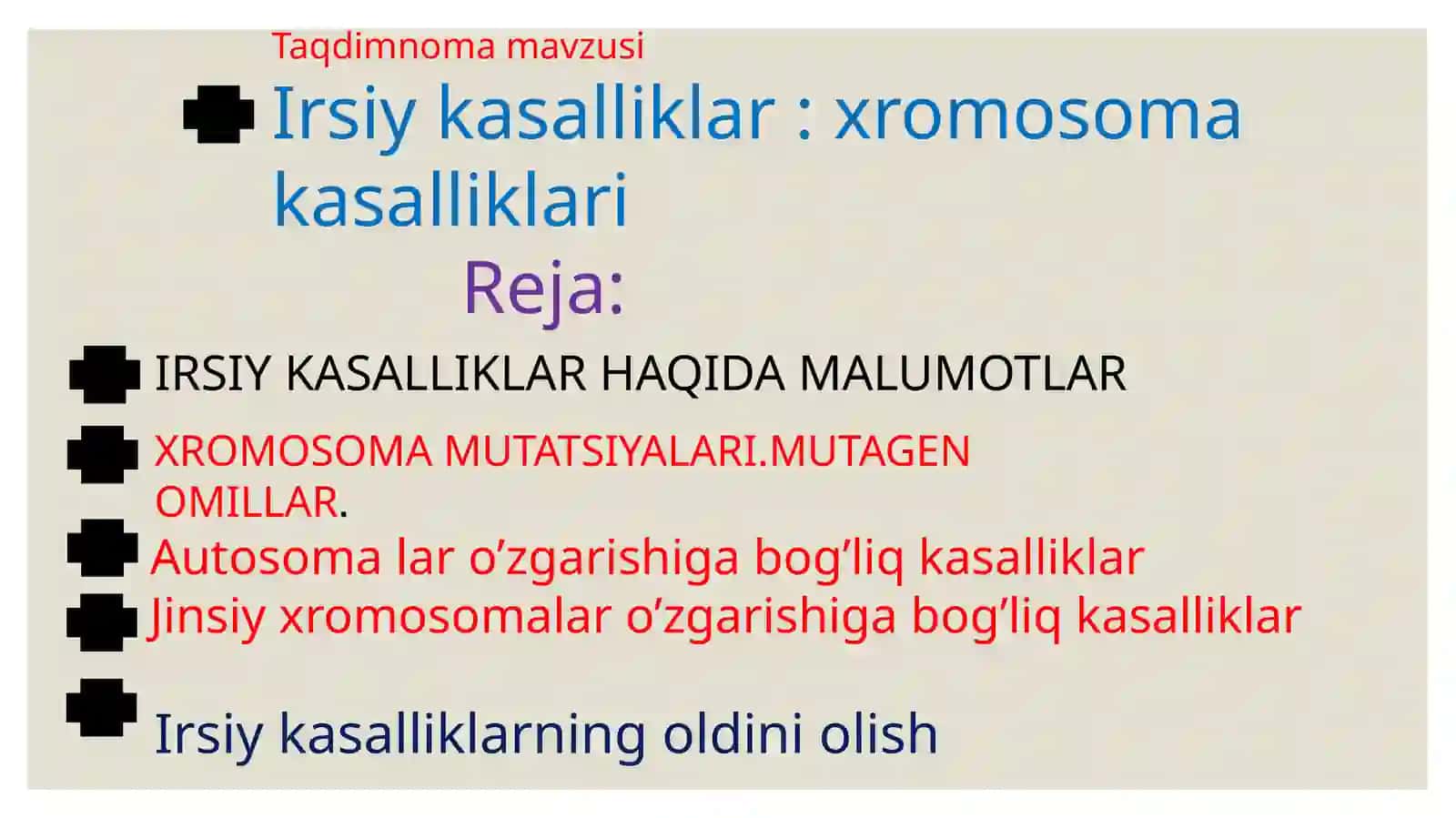 Irsiy kasalliklar haqida malumotlar 2