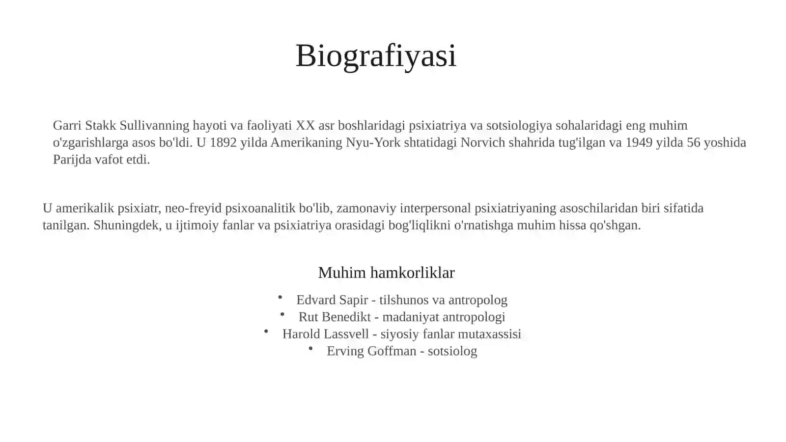 Garri Stakk Sullivanning hissasi 2