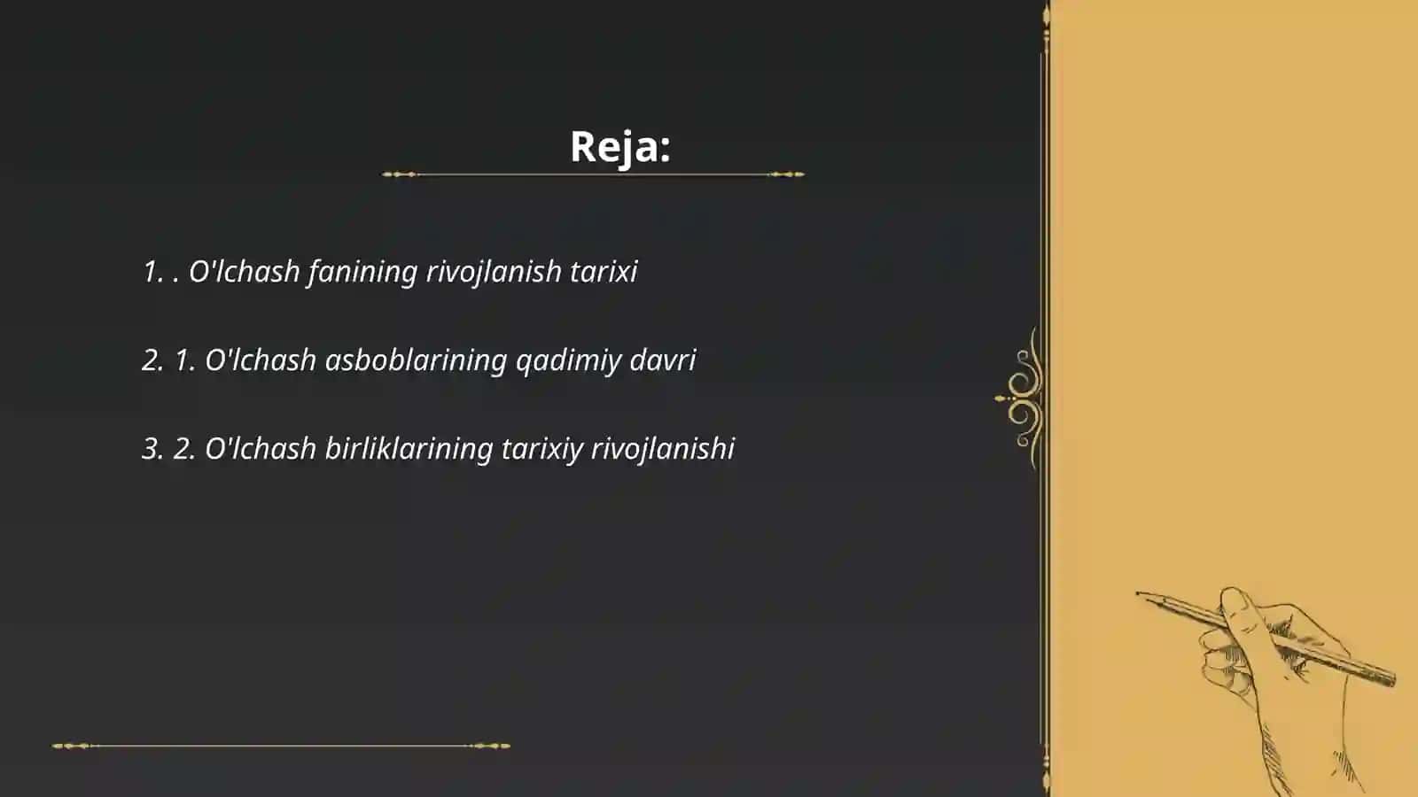 O'lchash fanining rivojlanish tarixi 2