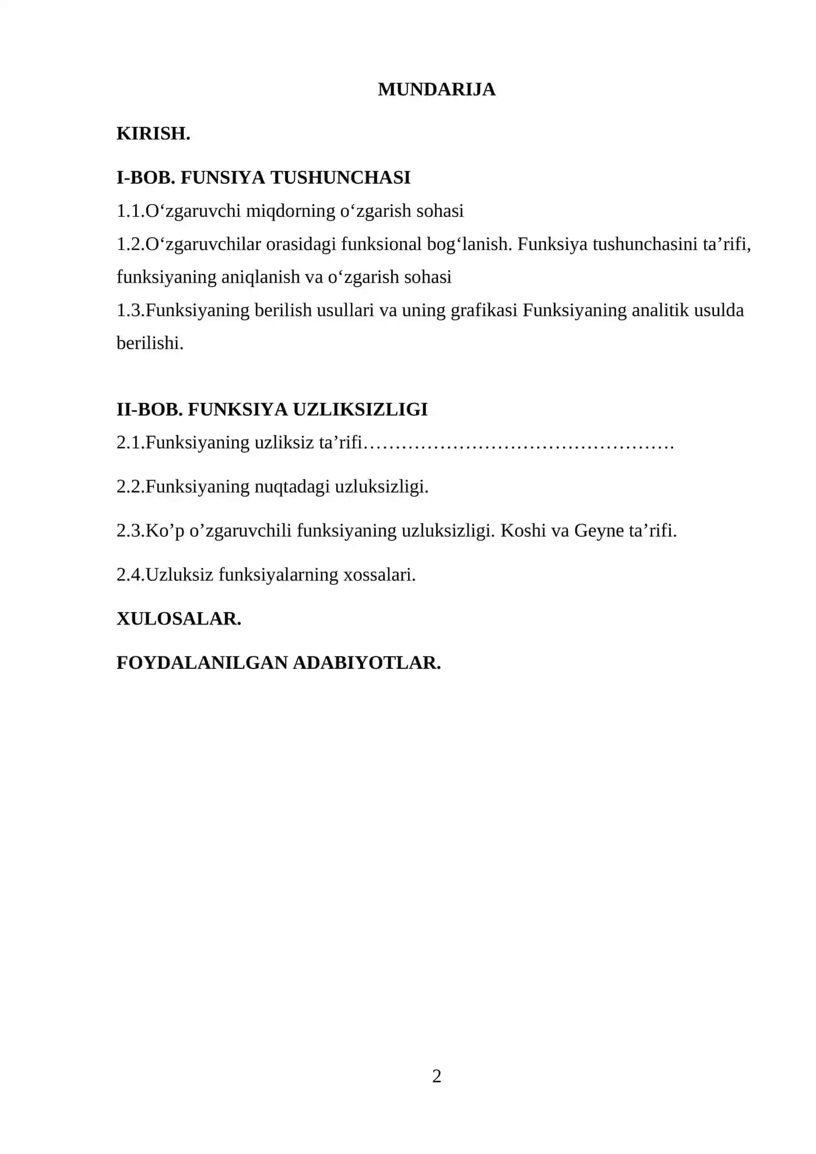 Kurs ishining dolzarbligi 2