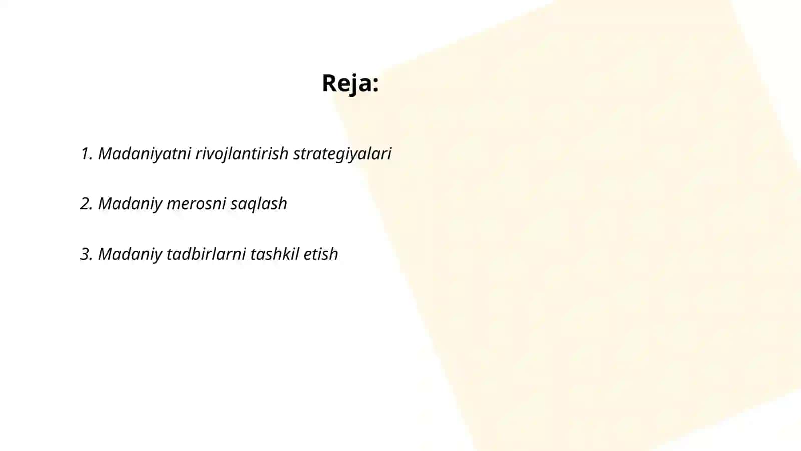 Madaniyat sohalari faoliyatini boshqarish 2