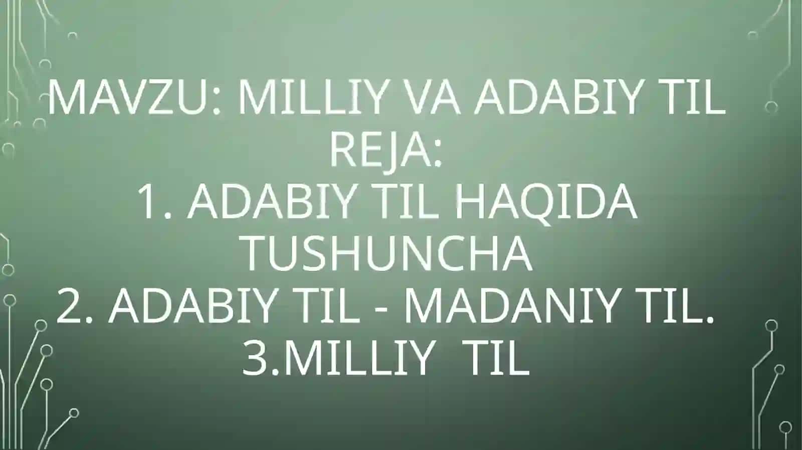 Adabiy tilning oʻqish savodxonligi 2