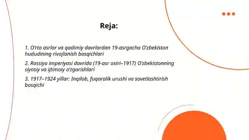 Oʻzbekiston respublikasi rivojlanish bosqichlari 2