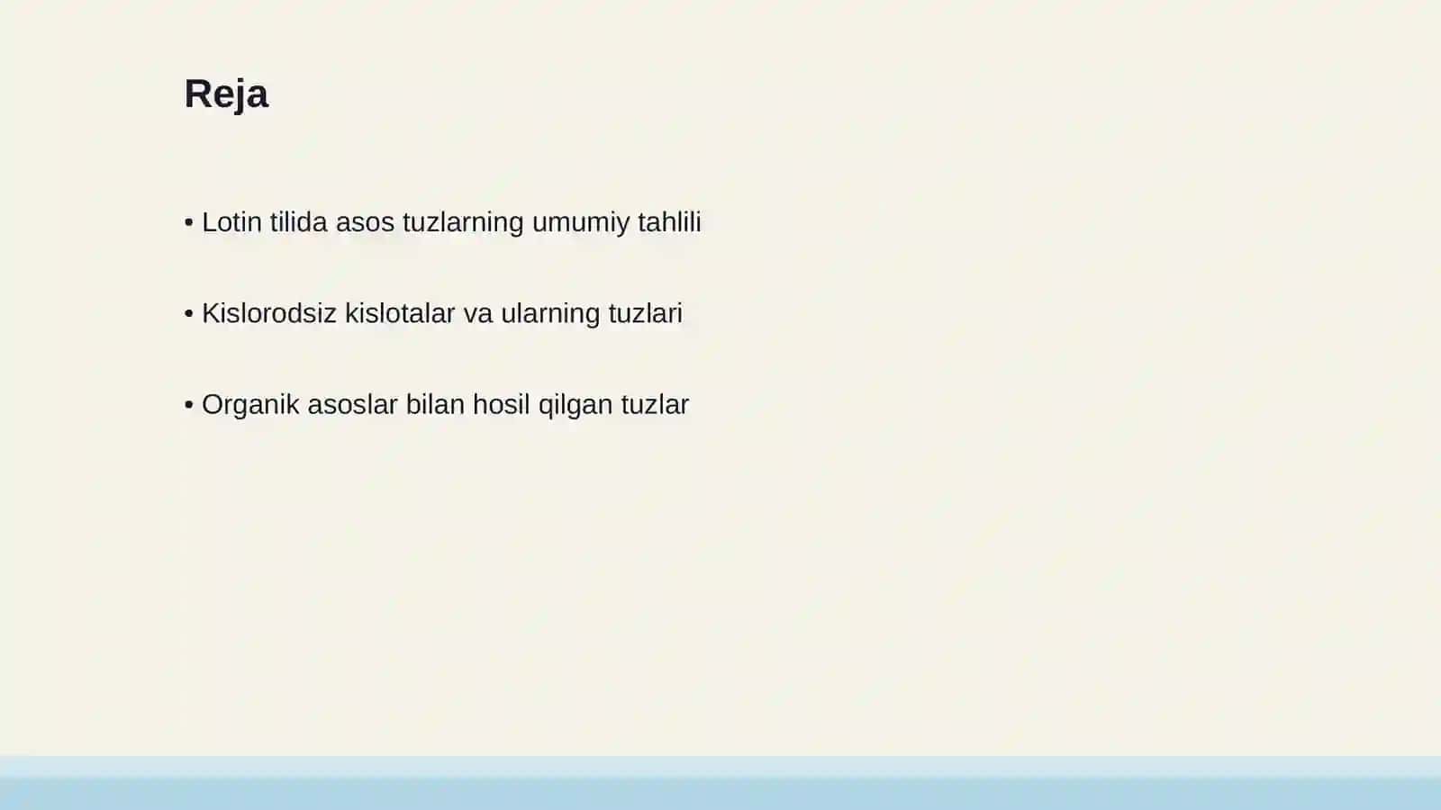 Lotin tilida Asos tuzlarning nomi 2
