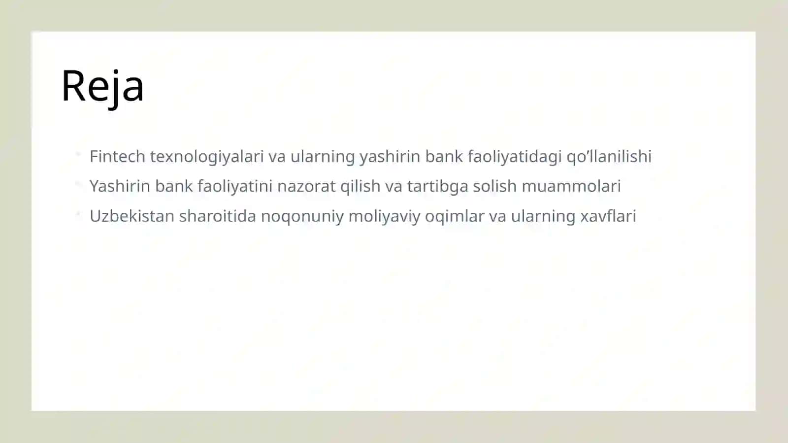 Moliyaviy texnologiyalar Va ularning yashirin bank faoliyatidagi ro’li 2