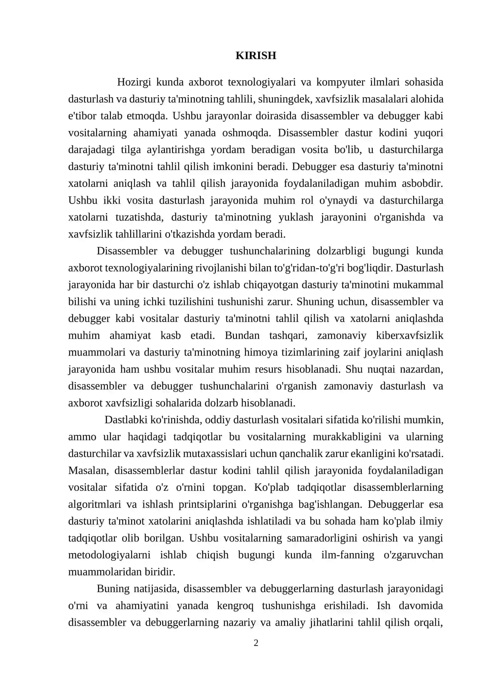 Disassembler va debugger tushunchasi 2