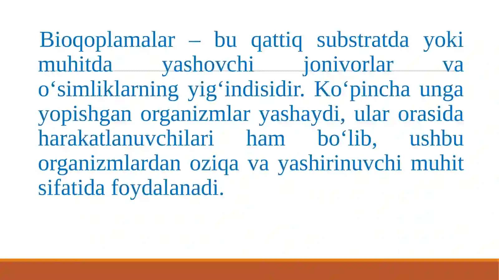 SUV MUHITIDA ZARARLOVCHI ORGANIZMLAR(BIOQOPLAMALAR) 2