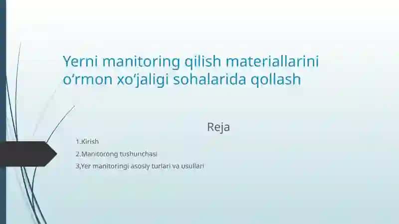 Yerni manitoring qilish materiallarini oʻrmon xoʻjaligi sohalarida qollash 2
