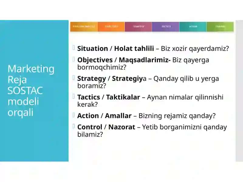 SOSTAC Marketing (strategiya tuzish) 2