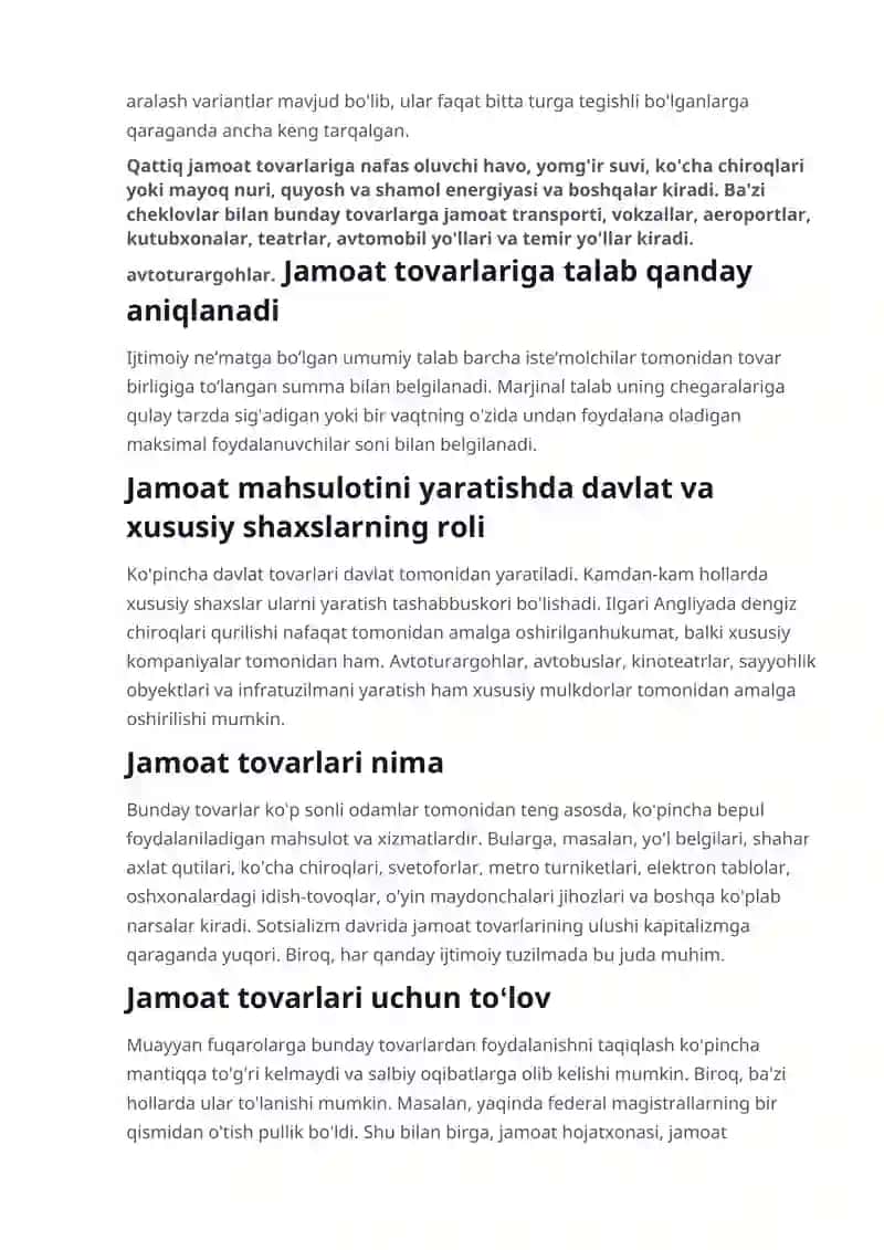 Jamoat tovarlariga talab qanday aniqlanadi 2