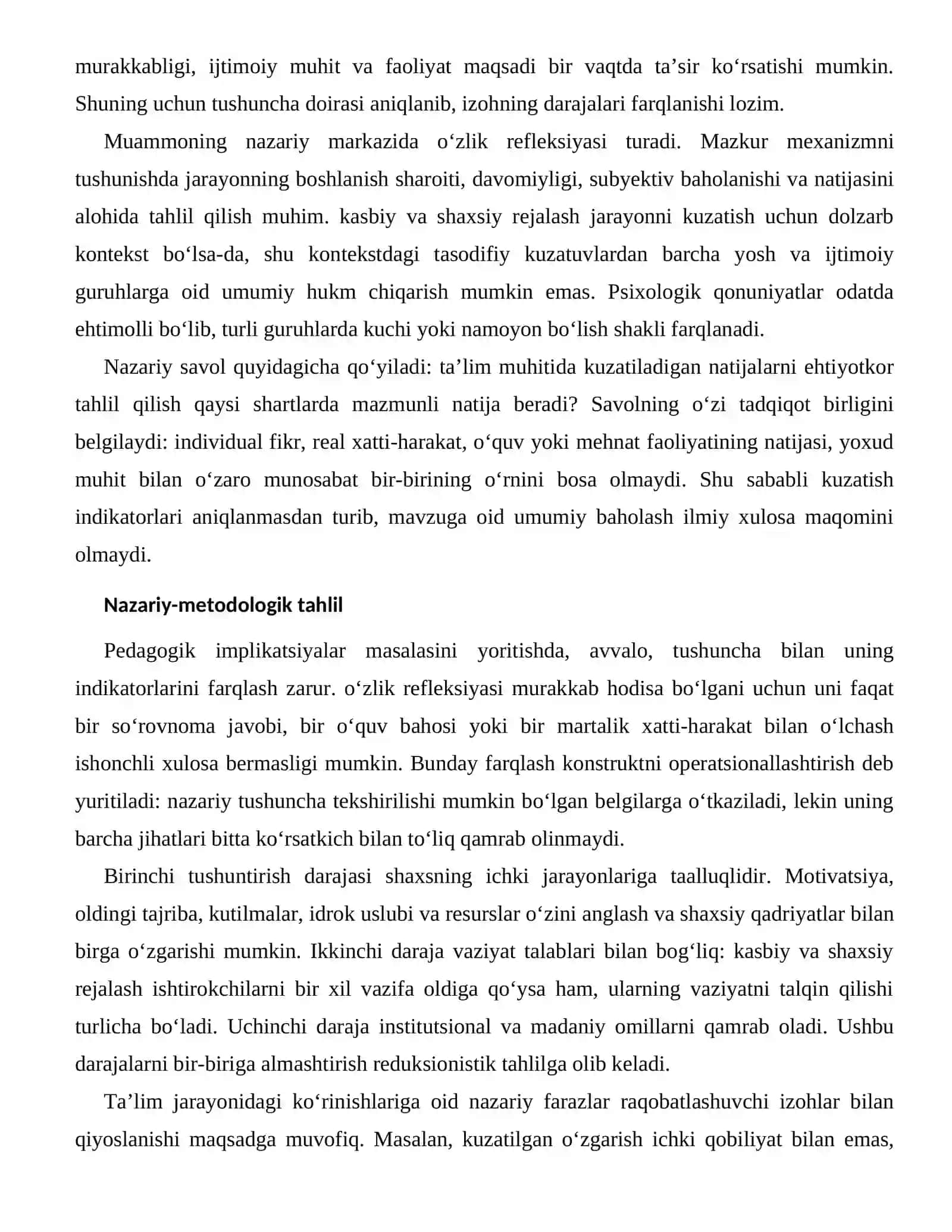 O‘ZINI ANGLASH VA SHAXSIY QADRIYATLARNING TA’LIM JARAYONIDAGI KO‘RINISHLARI 2