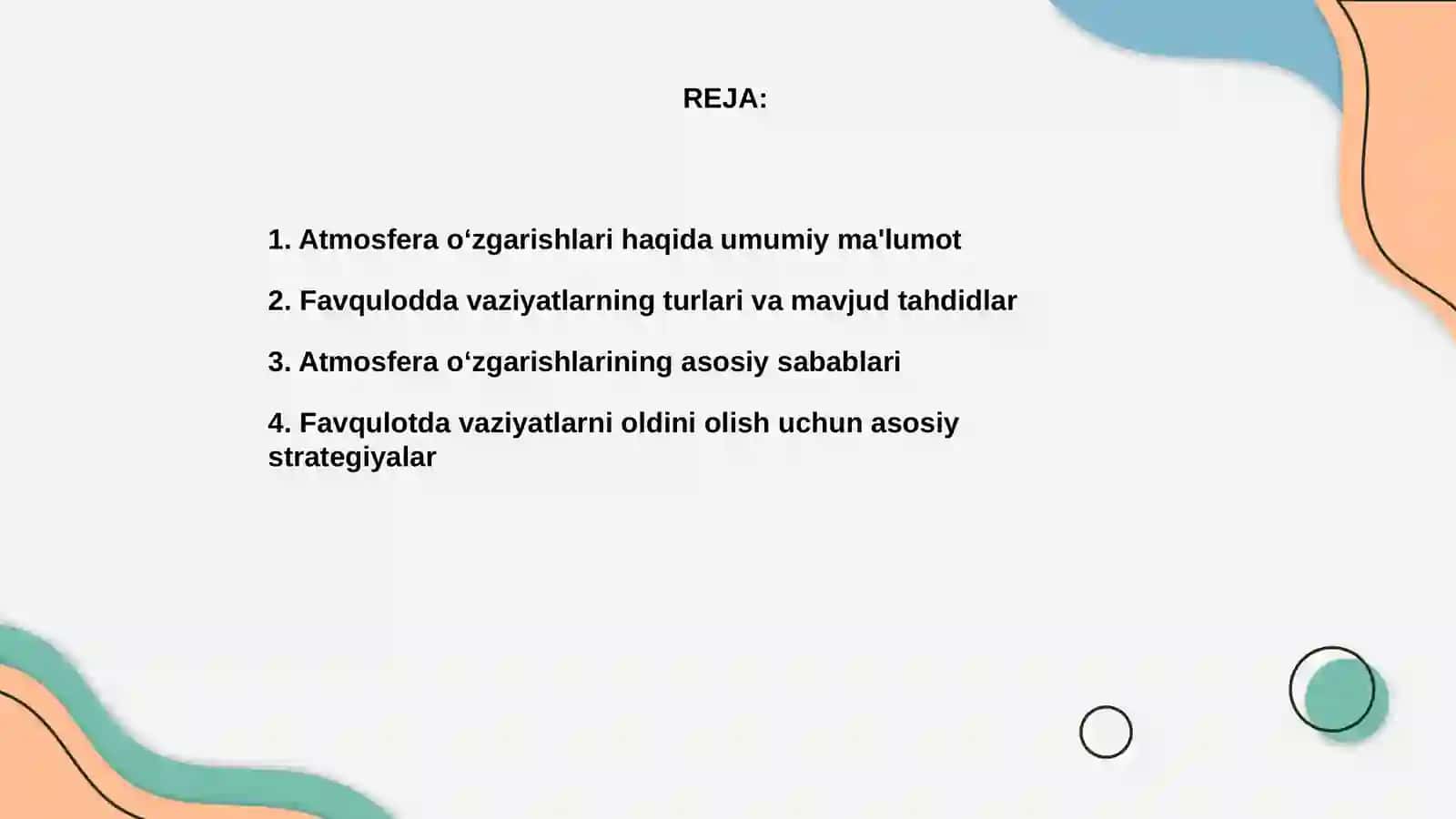 Atmosfera oʻzgarishi bilan bogʻliq favqulotda vaziyatlarni oldini olish 2