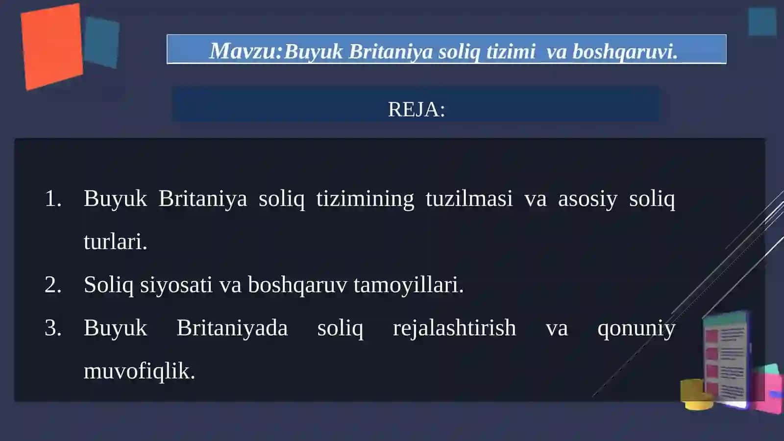 Buyuk Britaniya soliq tizimi va boshqaruvi 2