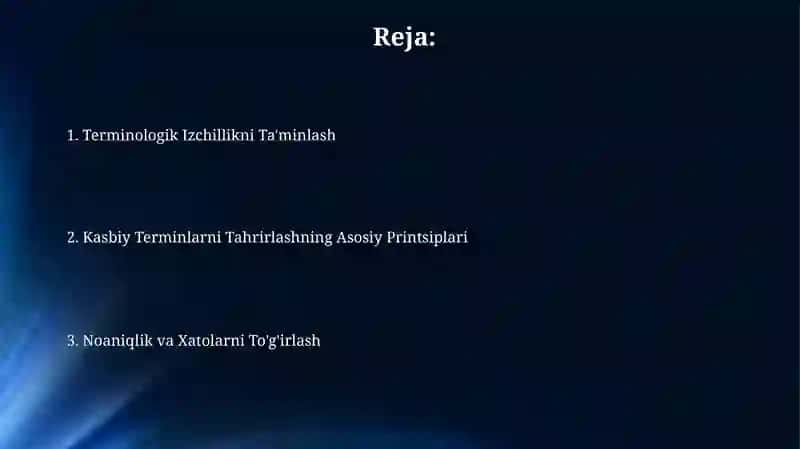 Kasbiy Terminologiya Tahrirlash 2